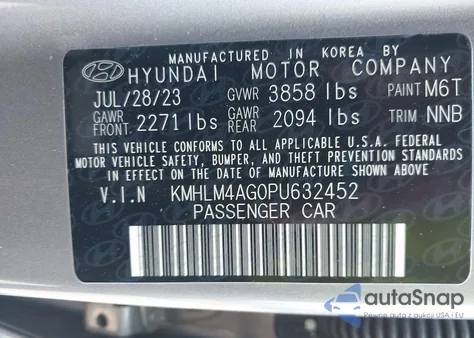 2023 Hyundai Elantra Sel z USA, uszkodzony, nr VIN KMHLM4AG0PU63245